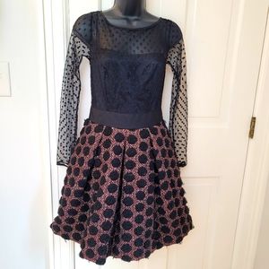 Milly Mesh Tweed Polkadot Dress Small